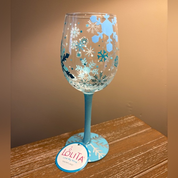 Lolita | Dining | Lolita 5 Oz Handpainted Wine Glass With Snowflake Design  | Poshmark